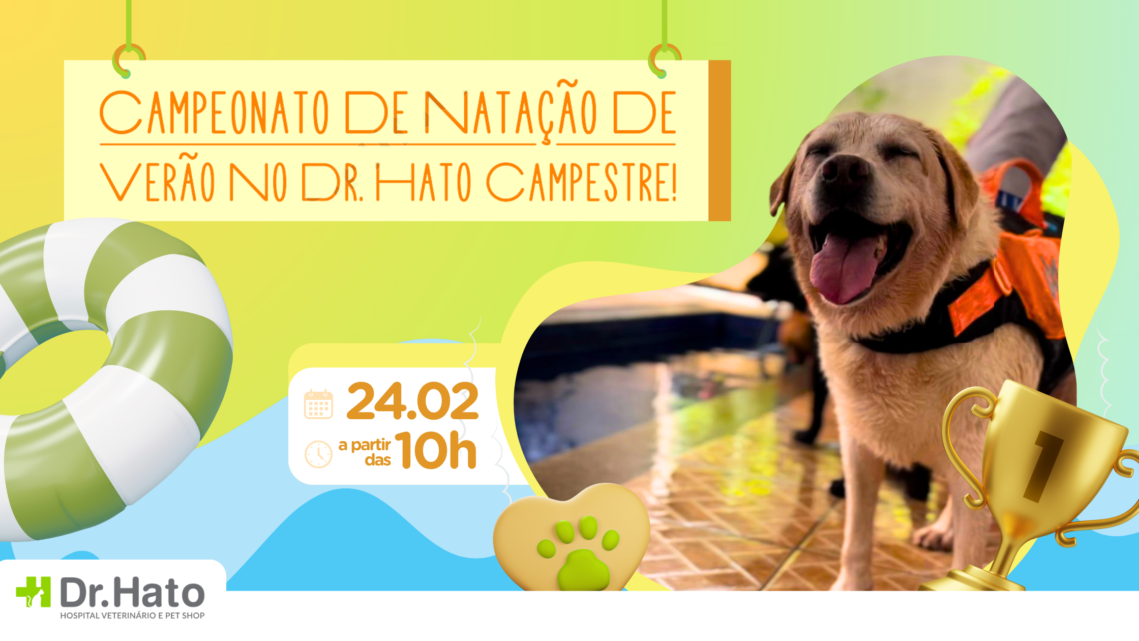 campeonatodenatacao242 - 24/02! Nova data par ao Campeonato de Natação de Verão para Pets!